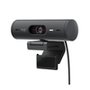 Webcam + Suporte Logitech Brio 500 Full HD, 1080p, 30 FPS, com Microfones Duplos, USB, Suporte Incluso, Grafite - 960-001412