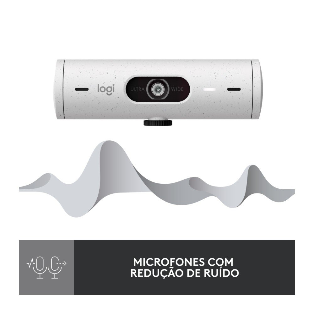 Webcam + Suporte ( Balão.info) Brio 500 Full HD, 1080p, 30 FPS, com Microfones Duplos, USB, Suporte Incluso, Branco - 960-( Balão.info - view 5