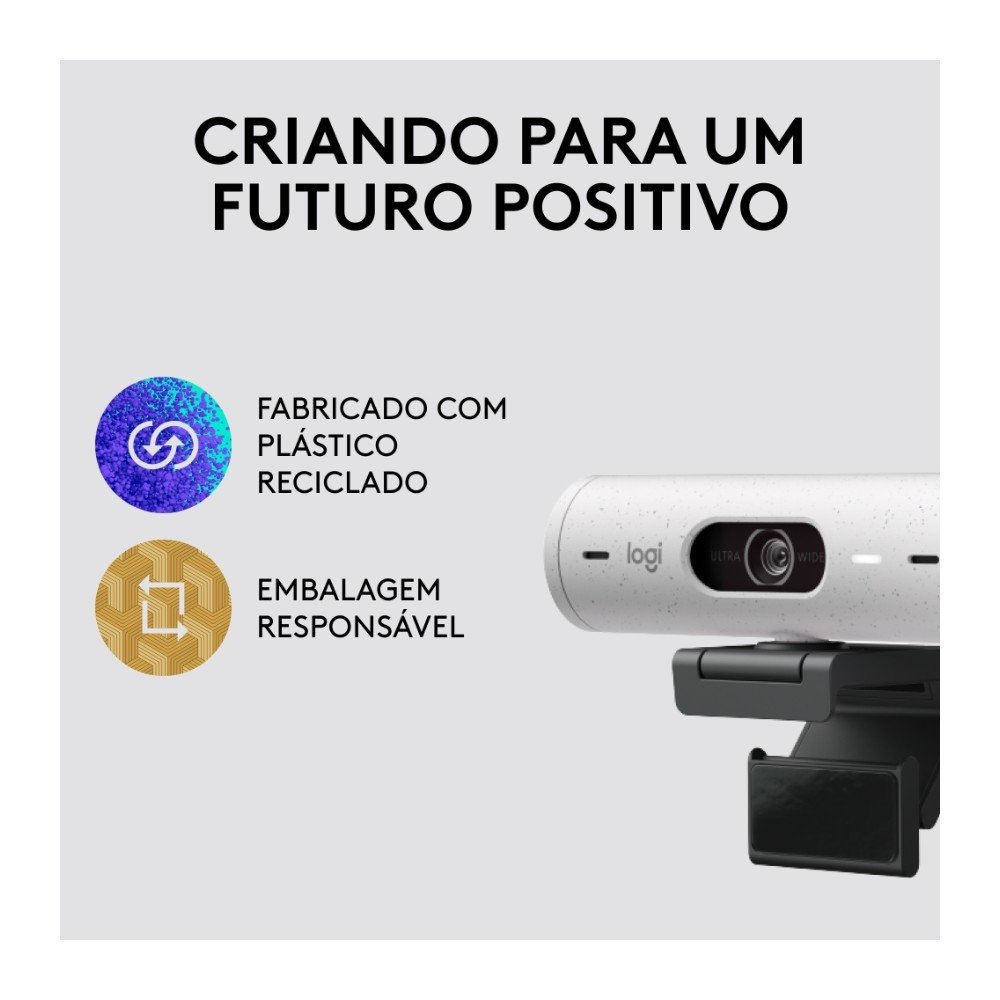 Webcam + Suporte ( Balão.info) Brio 500 Full HD, 1080p, 30 FPS, com Microfones Duplos, USB, Suporte Incluso, Branco - 960-( Balão.info - view 6