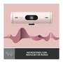 Webcam + Suporte Logitech Brio 500 Full HD, 1080p, 30 FPS, com Microfones Duplos, USB, Suporte Incluso, Rosa - 960-001418