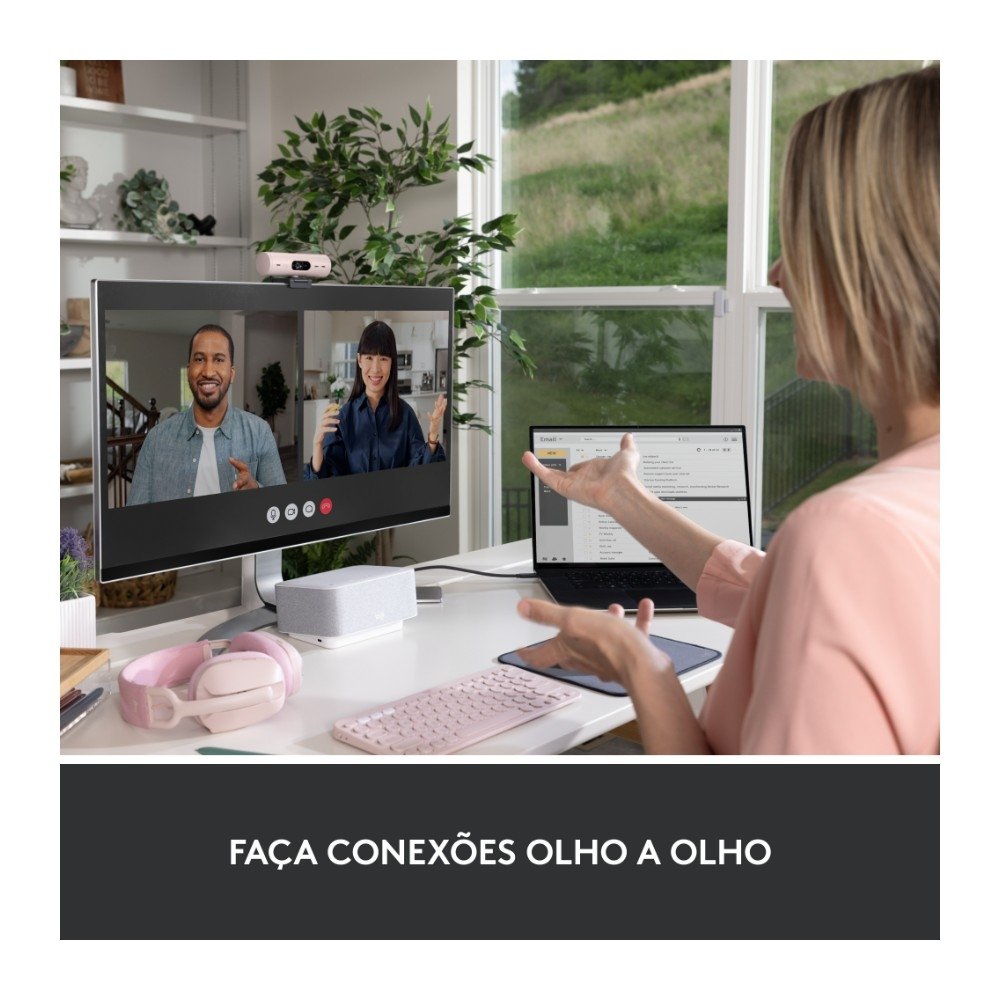 Webcam + Suporte ( Balão.info) Brio 500 Full HD, 1080p, 30 FPS, com Microfones Duplos, USB, Suporte Incluso, Rosa - 960-( Balão.info - view 11