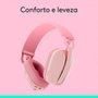 Headset Sem Fio Logitech Zone Vibe 100, Drivers 40 mm, USB, Bluetooth, PC, Mobile, Rosa - 981-001223
