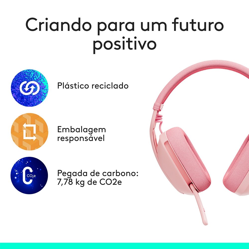 Headset Sem Fio ( Balão.info) Zone Vibe 100, Drivers 40 mm, USB, Bluetooth, PC, Mobile, Rosa - 981-( Balão.info - foto 9