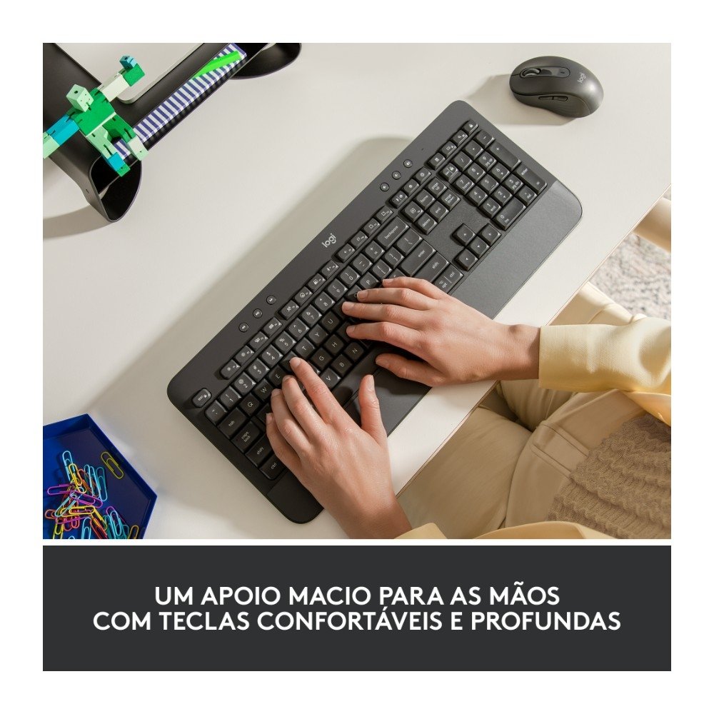 Teclado Sem Fio ( Balão.info) Signature K650, Bluetooth, USB, Com Apoio para as Mãos, US, Grafite - 920-( Balão.info - foto 2