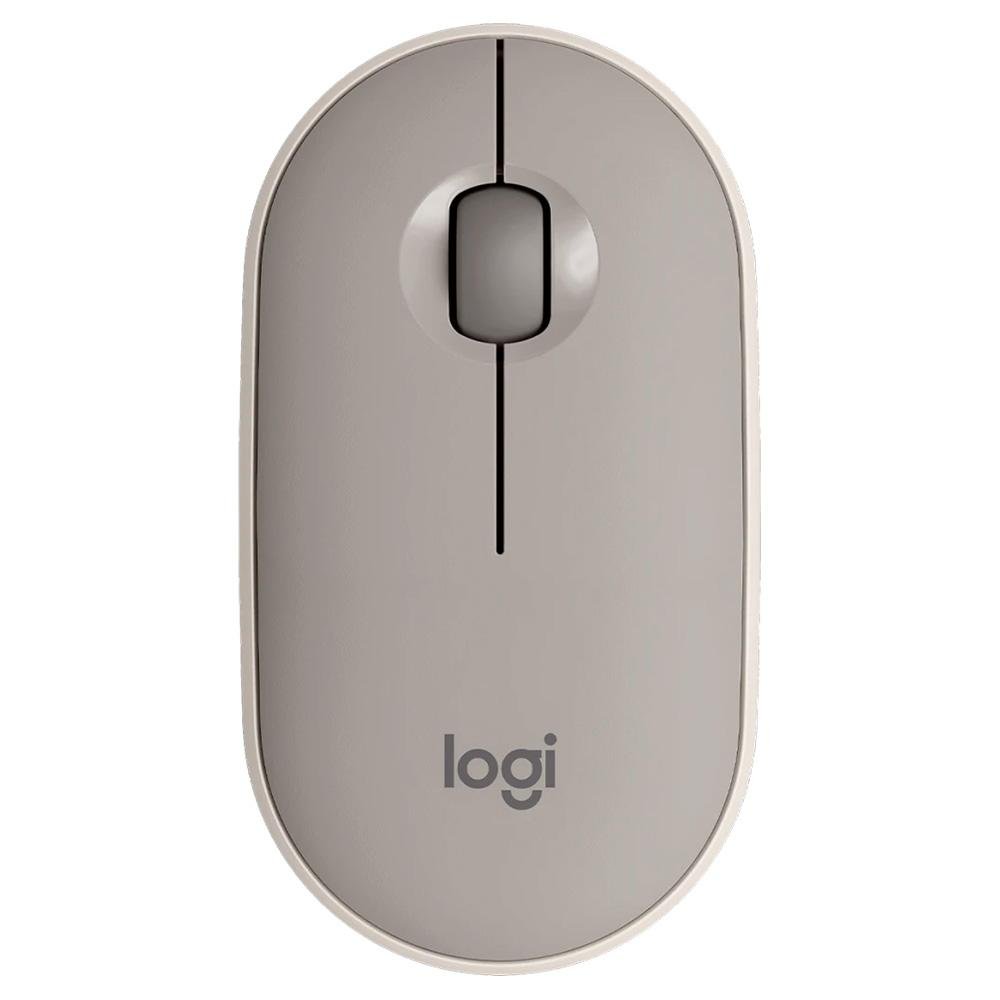 Mouse Sem Fio Logitech Pebble M350 1000 Dpi Usb 3 Botões Bluetooth Pilha Inclusa Cinza 0575