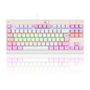 Teclado Mecânico Gamer Redragon Dark Avenger, Rainbow Branco e Rosa, Switch Blue, ABNT2, Branco - K568WP-R (PT-BLUE)