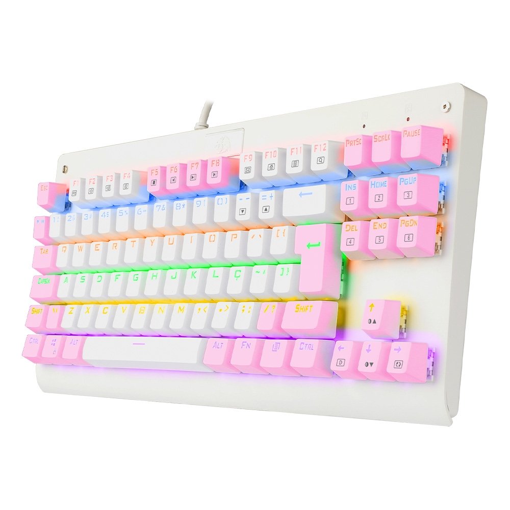 Teclado Mecânico Gamer ( Balão.info) Dark Avenger, Rainbow Branco e Rosa, Switch Blue, ( Balão.info), Branco - K568WP-R (PT-BLUE - foto 3