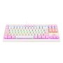 Teclado Mecânico Gamer Redragon Dark Avenger, Rainbow Branco e Rosa, Switch Blue, ABNT2, Branco - K568WP-R (PT-BLUE)