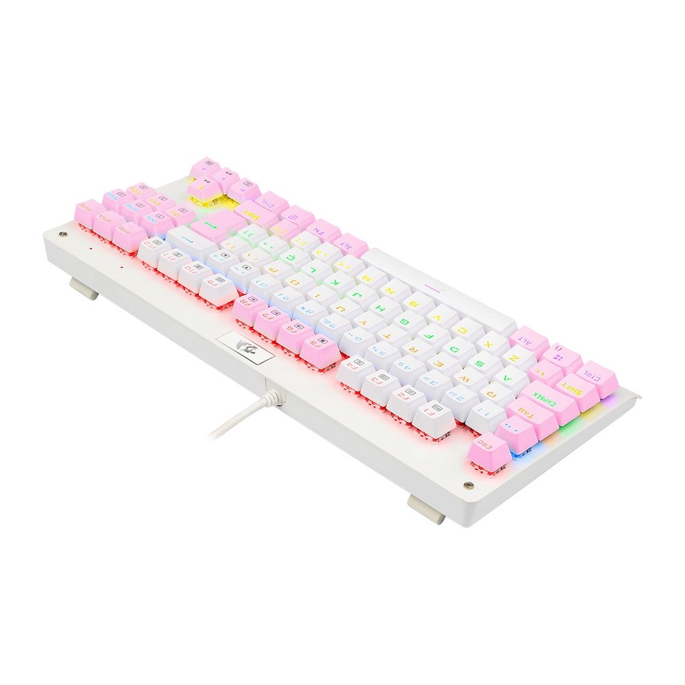 Teclado Mecânico Gamer ( Balão.info) Dark Avenger, Rainbow Branco e Rosa, Switch Blue, ( Balão.info), Branco - K568WP-R (PT-BLUE - foto 6