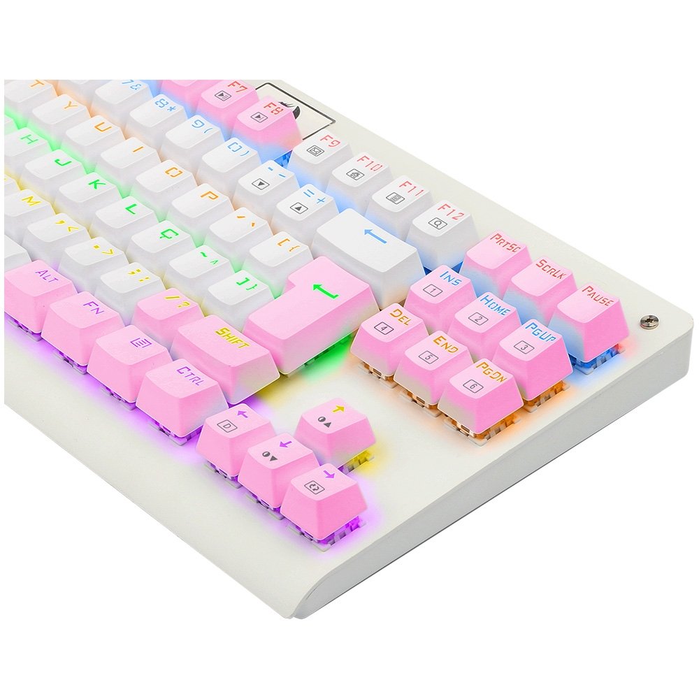 Teclado Mecânico Gamer ( Balão.info) Dark Avenger, Rainbow Branco e Rosa, Switch Blue, ( Balão.info), Branco - K568WP-R (PT-BLUE - foto 7
