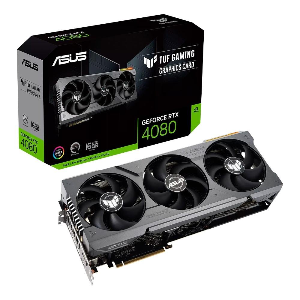 Placa de Vídeo RTX 4080 TUF Asus NVIDIA Gaming, 16 GB GDDR6X, ARGB, DLSS, Ray Tracing - TUF-RTX4080-16G-GAMING Placa de Vídeo RTX 4080 TUF Asus NVIDIA Gaming, 16 GB GDDR6X, ARGB, DLSS, Ray Tracing - TUF-RTX4080-16G-GAMING