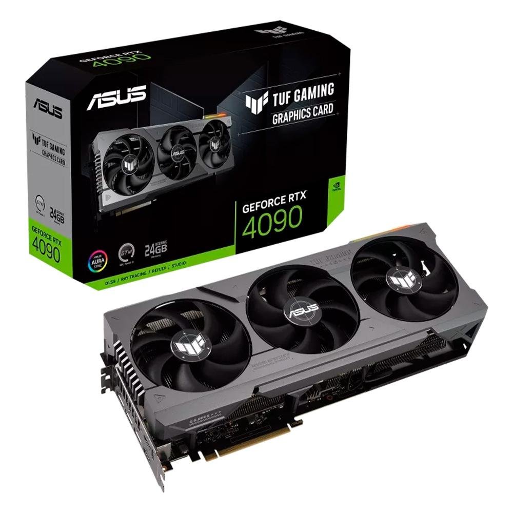 Placa de Vídeo RTX 4090 Asus TUF Gaming NVIDIA GeForce, 24GB, GDDR6X, ARGB, DLSS, Ray Tracing - TUF-RTX4090-24G-GAMING Placa de Vídeo RTX 4090 Asus TUF Gaming NVIDIA GeForce, 24GB, GDDR6X, ARGB, DLSS, Ray Tracing - TUF-RTX4090-24G-GAMING