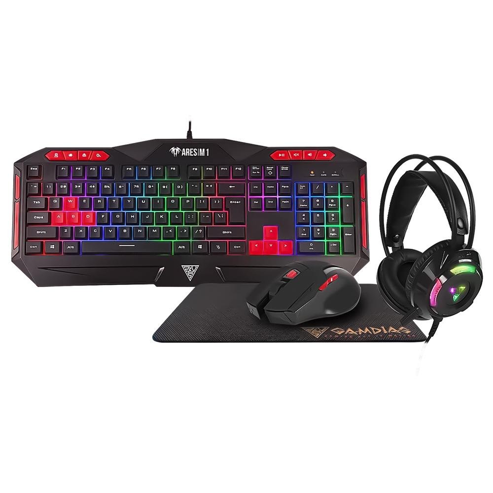 Kit Gamer Gamdias, Mouse 3600DPI + Mousepad 240x180mm + Teclado, LED