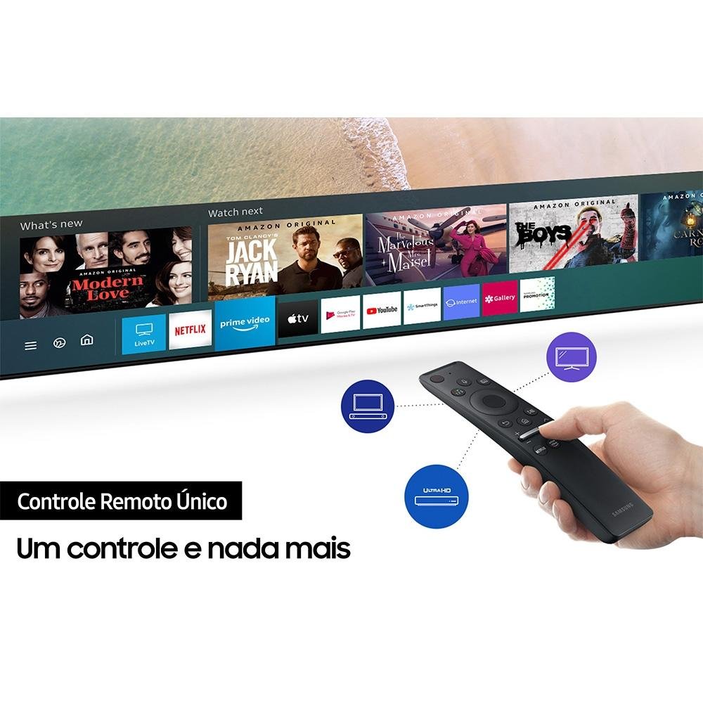 Smart TV Samsung 65 Polegadas QLED 4K Q90T, HDMI, USB, Bluetooth, Wifi, Tela Sem Limites, Alexa Built In, Google Assistant - QN65Q90TDGXZD