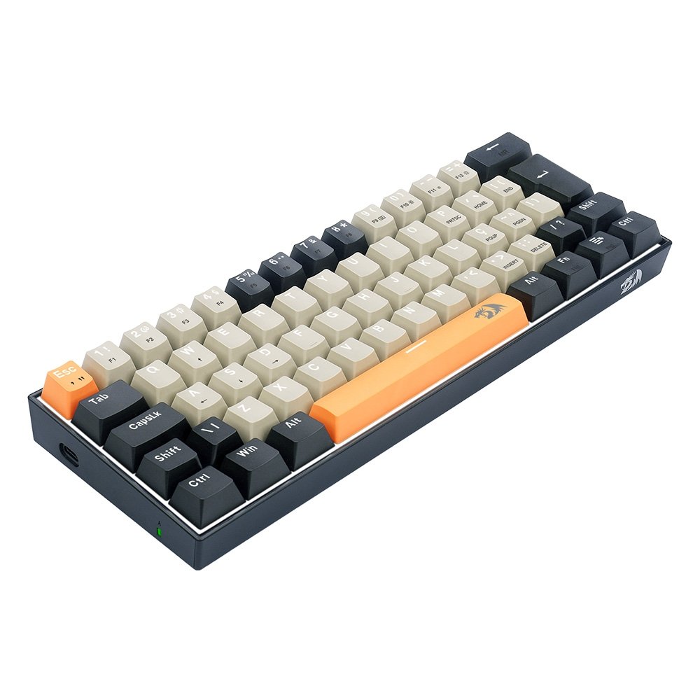 Teclado Gamer Redragon Lakshmi, Switch Brown,  Layout 60%, ABNT2 , Preto - K606-OG&GY&BK (PT-BROWN)