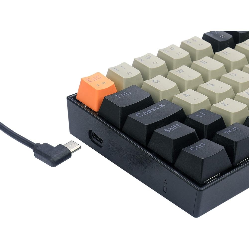 Imagem 8 de 8 do produto Teclado Gamer Redragon Lakshmi, Switch Brown,  Layout 60%, ABNT2 , Preto - K606-OG&GY&BK (PT-BROWN)