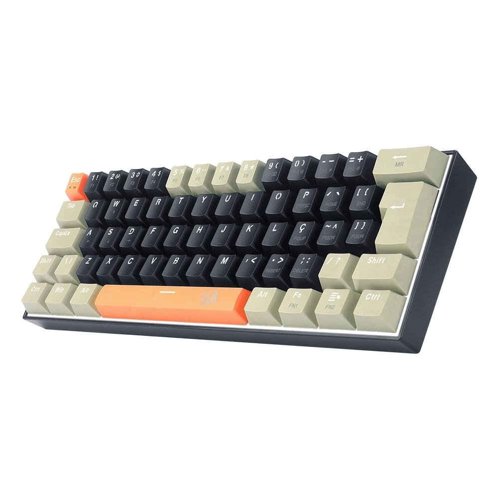 Teclado Gamer Redragon Lakshmi, Switch Brown, Layout 60%, ABNT2, Preto - K606-OG&BK&GY (PT-BROWN) Teclado Gamer Redragon Lakshmi, Switch Brown, Layout 60%, ABNT2, Preto - K606-OG&BK&GY (PT-BROWN)