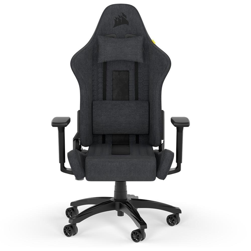 Cadeira Gamer ( Balão.info) TC100 Relaxed Fabric, Até 120Kg, Com Almofadas, Reclinável, Cilindro de Gás Classe 4, Preto e Cinza - CF-( Balão.info)-WW - foto 2