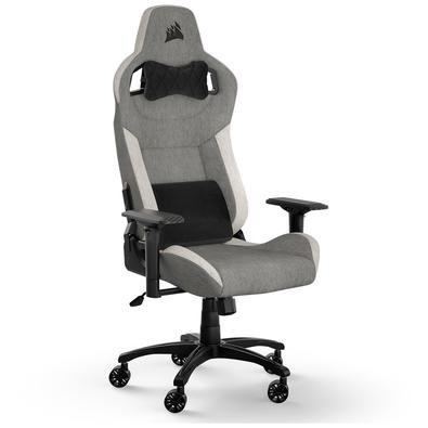 Cadeira Gamer Corsair T3 Rush, Até 120Kg, Com Almofadas, Reclinável, Apoio de Braços 4D, Cinza e Branco - CF-9010058-WW