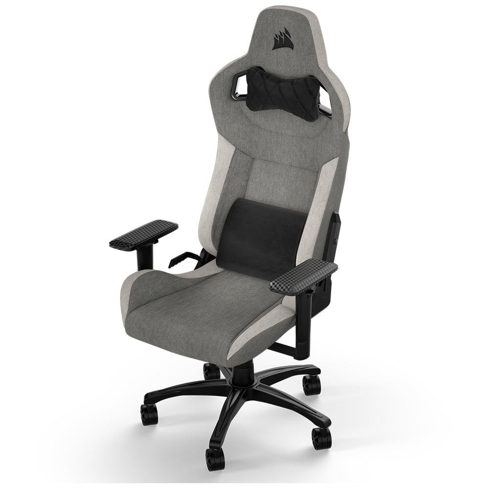 Cadeira Gamer Corsair T3 Rush 2023, Até 120Kg, Com Almofadas, Reclinável, Apoio de Braços 4D, Cinza e Branco - CF-9010058-WW - view 6