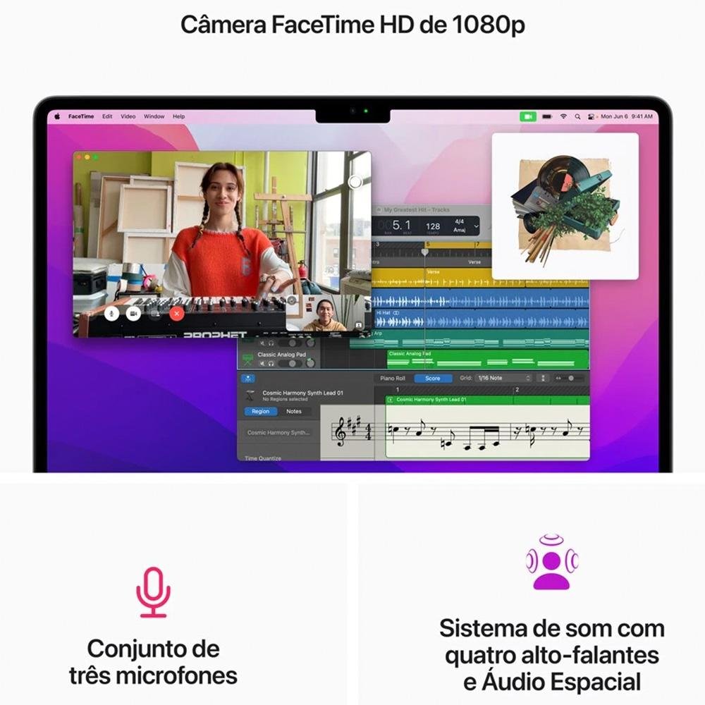Imagem 11 de 11 do produto Macbook Air Apple 13", M2, CPU 8 Núcleos, GPU 8 Núcleos, 8GB RAM, SSD 256GB, Cinza Espacial - MLXW3BZ/A