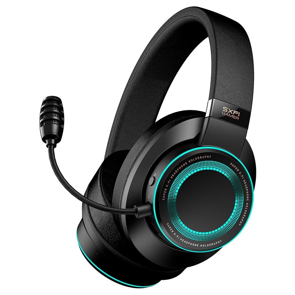 Headset Gamer Creative Super X-Fi, RGB, Drivers 50mm, USB e P3, Preto - 51EF0880AA000 Headset Gamer Creative Super X-Fi, RGB, Drivers 50mm, USB e P3, Preto - 51EF0880AA000