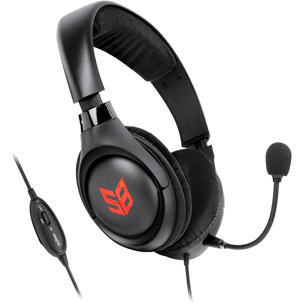 Imagem 3 de 5 do produto Headset Gamer Creative Braze, Drivers 40mm, P2, Preto - 70GH032000000