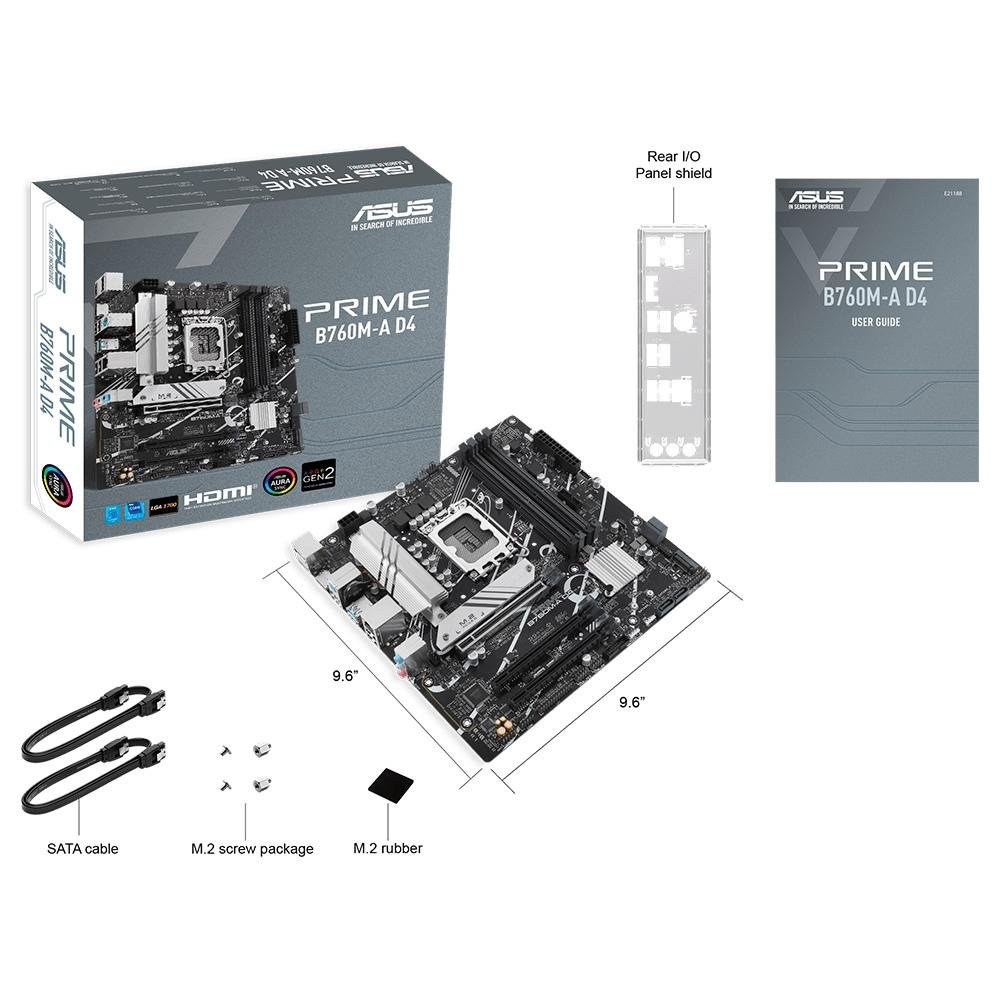 Placa-Mãe ASUS Prime B760M-A, Intel LGA 1700, D4, mATX, DDR4, Preto - 90MB1D00-M0EAY0 - view 7