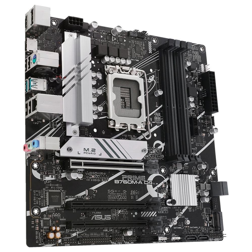 Placa-Mãe ASUS Prime B760M-A, Intel LGA 1700, D4, mATX, DDR4, Preto - 90MB1D00-M0EAY0 - view 4