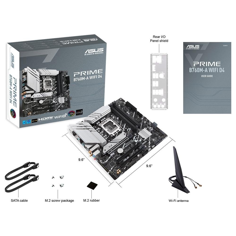 Placa Mãe Asus Prime B760M-A D4, Wi-Fi | KaBuM!