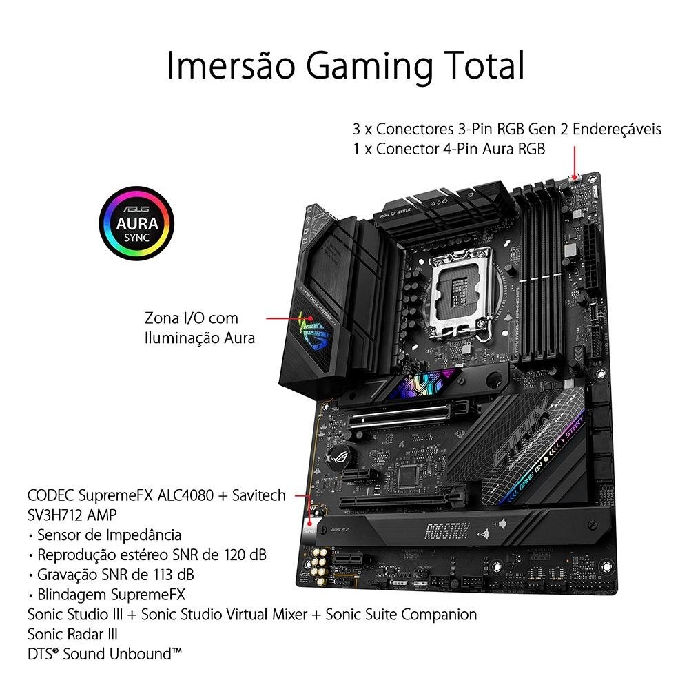 Placa-Mãe ASUS ROG STRIX B760-F Gaming Wi-Fi, Intel LGA 1700, ATX, DDR5, Wi-Fi, Preto - 90MB1CT0-M0EAY0 - view 11