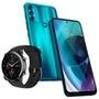 Smartphone Motorola Moto G71, 5G, 6GB RAM, 128GB,Octa Core, Verde - PAS20017BR + SmartWatch Husky Sports 700 GPS, Preto, Pulseira Extra Azul