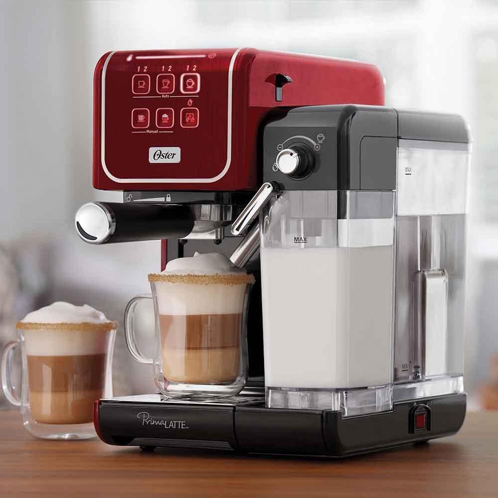 Imagem 3 de 4 do produto Cafeteira Expresso Oster PrimaLatte Xpert, 1170W, 220V, Preto e Vermelho - BVSTEM6702R-057