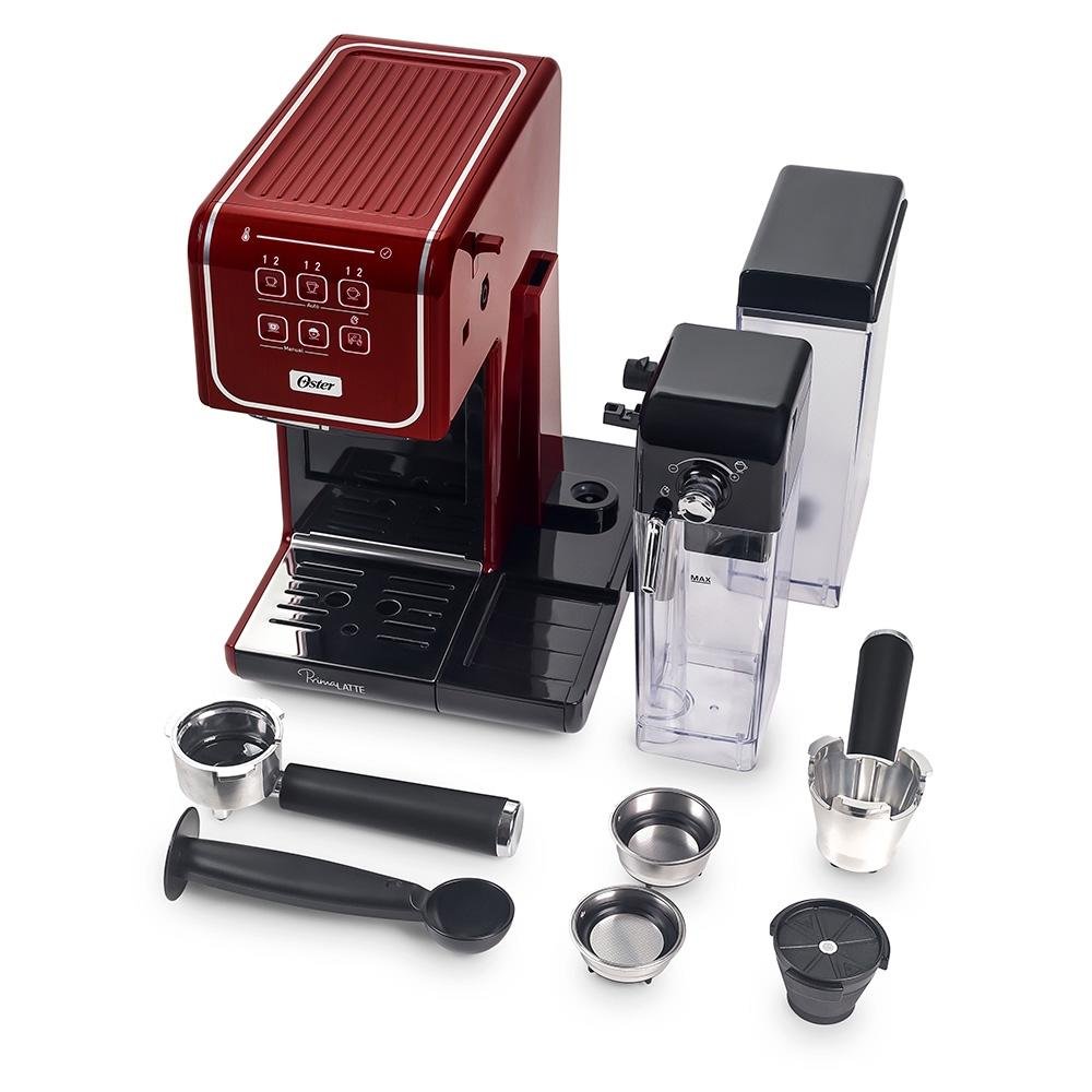 Cafeteira Expresso Oster PrimaLatte Xpert 1170W, 127V, Preto e Vermelho -  BVSTEM6702R-017 | KaBuM!