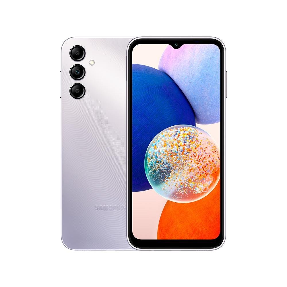 Imagem 2 de 10 do produto Smartphone Samsung Galaxy A14, 5G, 128GB, 4GB RAM, Octa Core, Câmera Tripla de 50MP, Tela Infinita de 6.6, Prata - SM-A146MZSRZTO