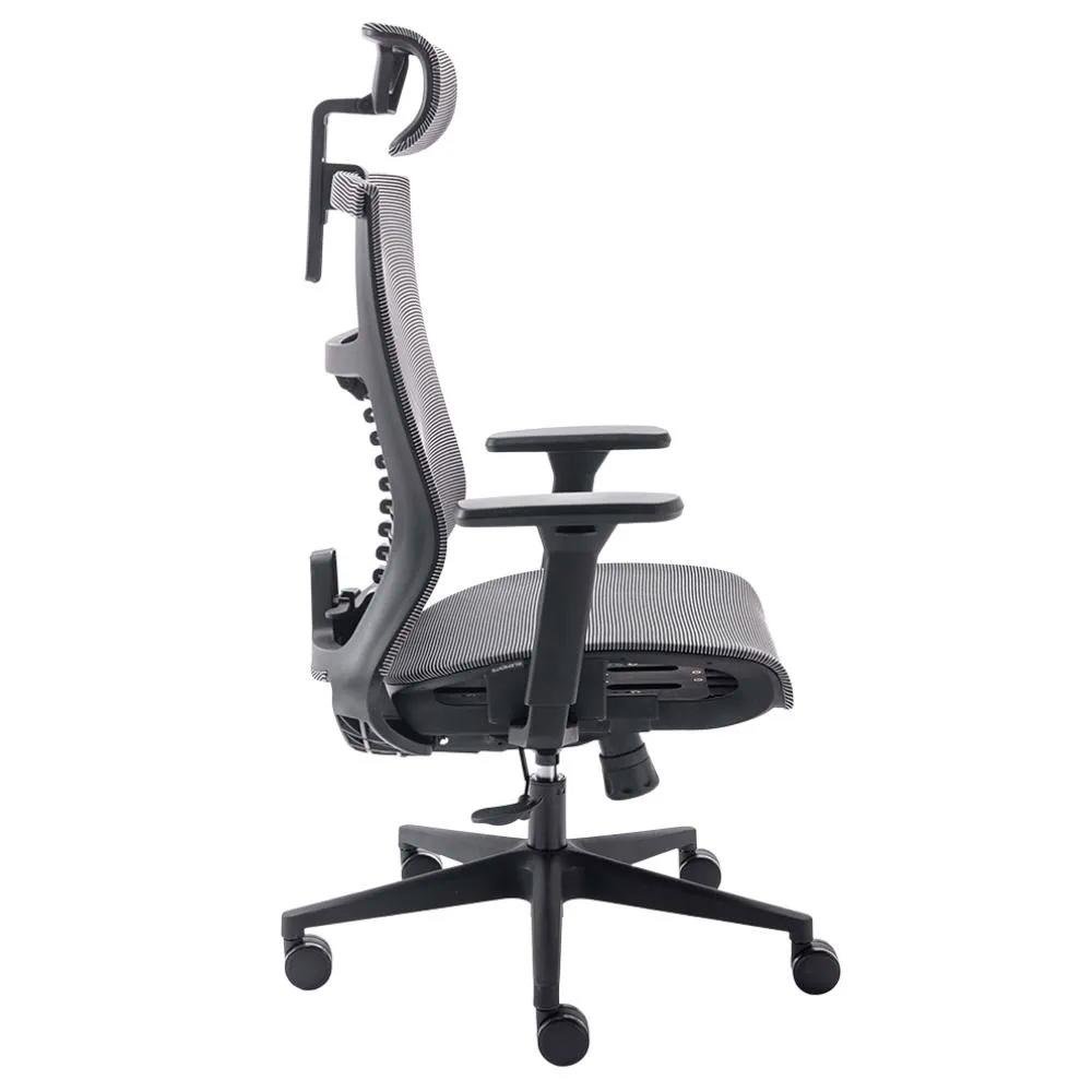 Imagem 6 de 7 do produto Cadeira Office Elements Vertta Pro, Até 150 kg, Reclinável, Braços 3D, Cilindro Classe 4, Cinza e Preto - 70049