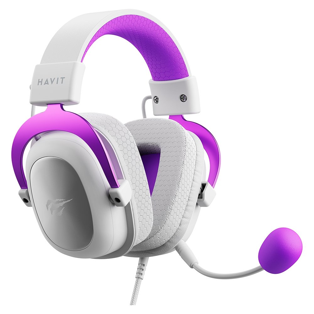 Headset Gamer Havit H2002D, Drivers 53mm, P3, ( Balão.info) ONE e PS4, Branco e Roxo - HV( Balão.info - foto 2