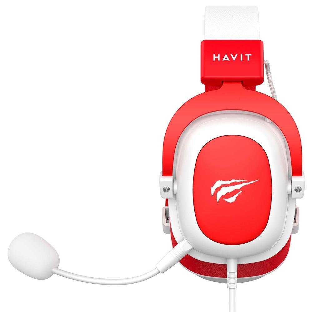Headset Gamer Havit H2002D, Drivers 53mm, P3, XBOX ONE e PS4, Branco e Vermelho - HV-H2002WR Headset Gamer Havit H2002D, Drivers 53mm, P3, XBOX ONE e PS4, Branco e Vermelho - HV-H2002WR