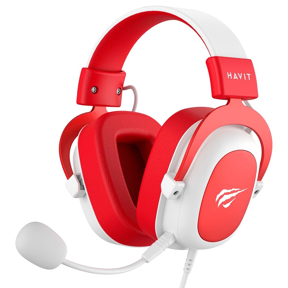 Headset Gamer Havit H2002D, Drivers 53mm, P3, XBOX ONE e PS4, Branco e Vermelho - HV-H2002WR Headset Gamer Havit H2002D, Drivers 53mm, P3, XBOX ONE e PS4, Branco e Vermelho - HV-H2002WR