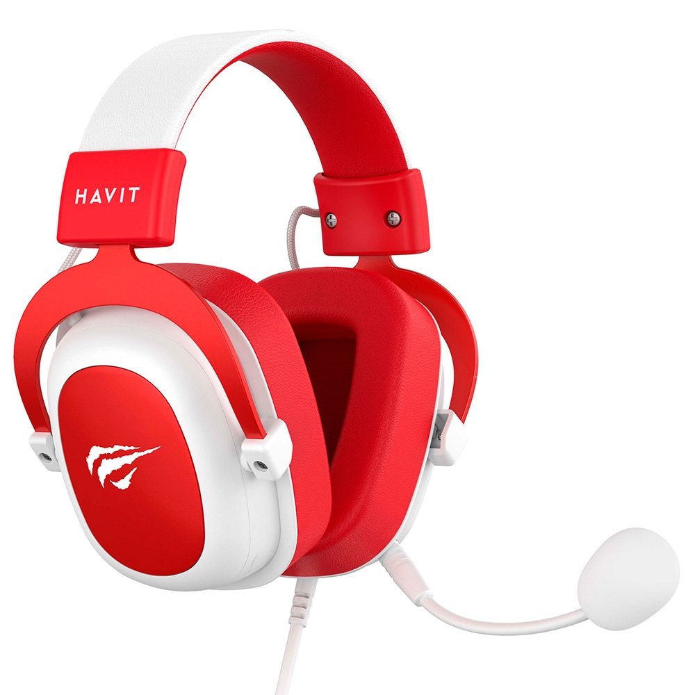 Headset Gamer Havit H2002D, Drivers 53mm, P3, XBOX ONE e PS4, Branco e Vermelho - HV-H2002WR Headset Gamer Havit H2002D, Drivers 53mm, P3, XBOX ONE e PS4, Branco e Vermelho - HV-H2002WR