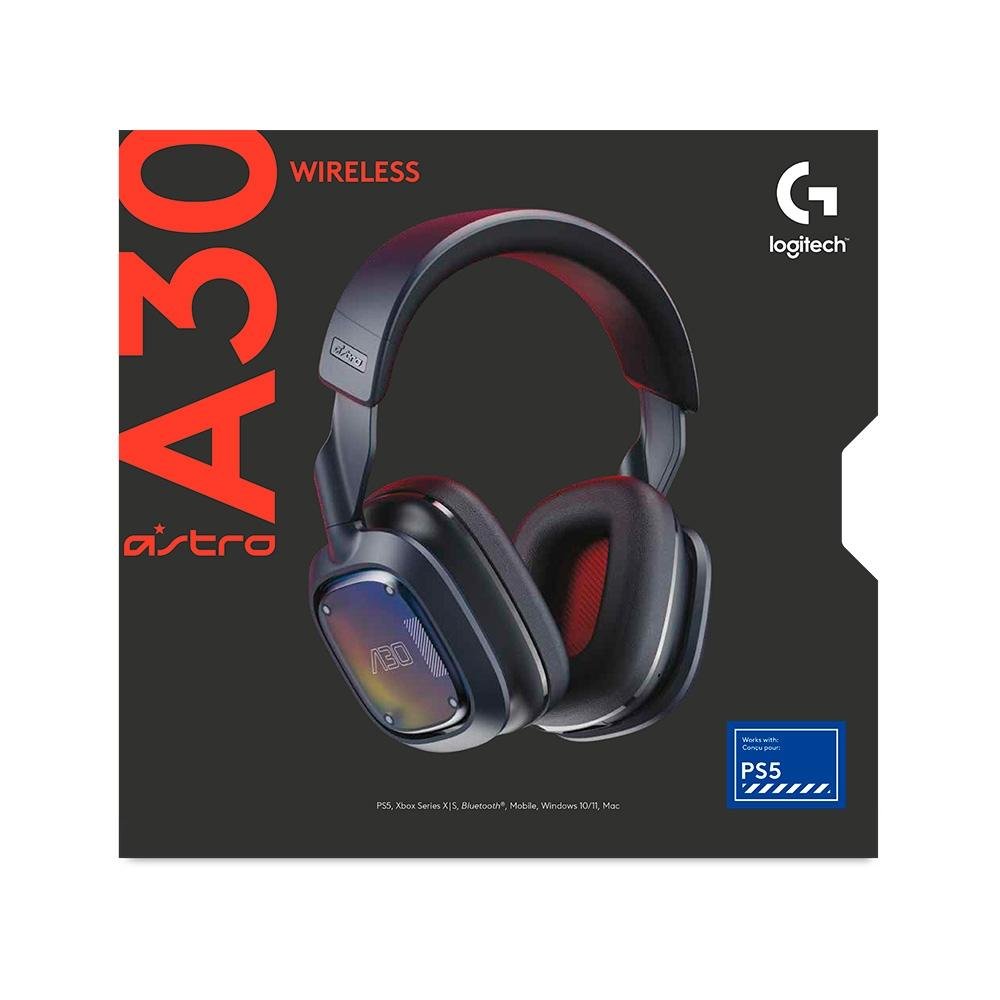 Imagem 8 de 10 do produto Headset Gamer Sem Fio Astro Gaming A30, Drivers 40mm, Bluetooth, PS e PC, Azul Escuro - 939-002007