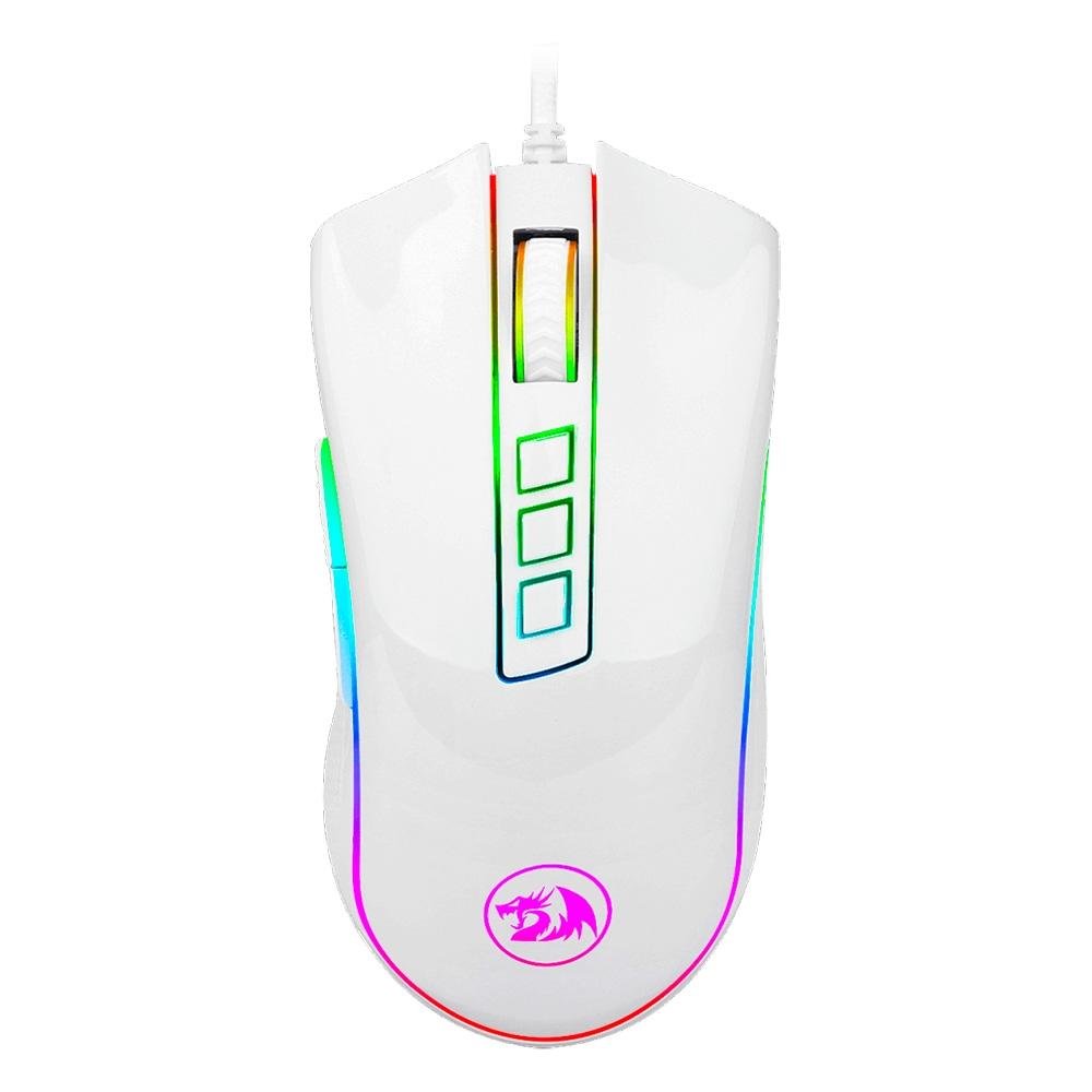 Imagem 6 de 12 do produto Kit Gamer Redragon RGB, Headset Lamia 2, Drivers 40mm + Teclado Kumara, Switch Outemu Brown, ABNT2 + Mouse Cobra, 12400 DPI, Branco - S125W