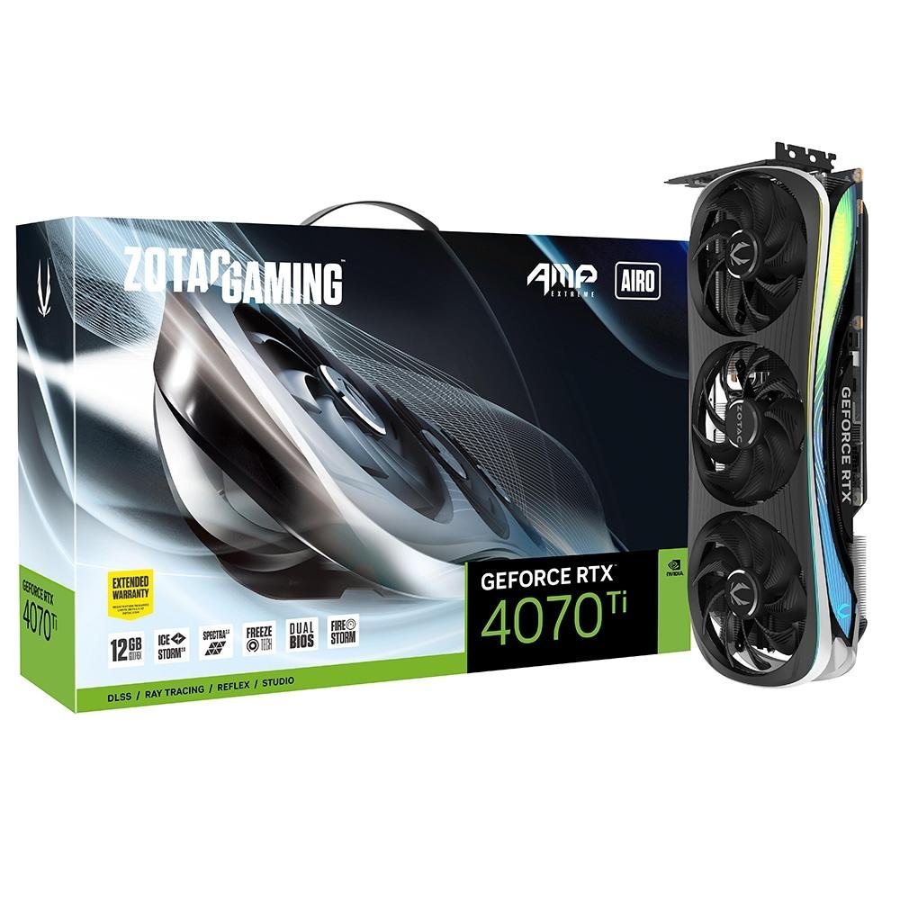グラフィックボード・グラボ・ビデオカード ZOTAC GAMING GeForce RTX 4070 AMP AIRO Placa de Vídeo RTX 4070 TI Airo ZOTAC | KaBuM!
