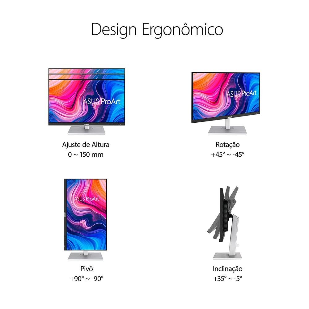 "Monitor Profissional ASUS ProArt 27"", QHD, IPS, Adaptive Sync, USB-C, Altura Ajustável, Som Integrado - PA278CV" - view 8