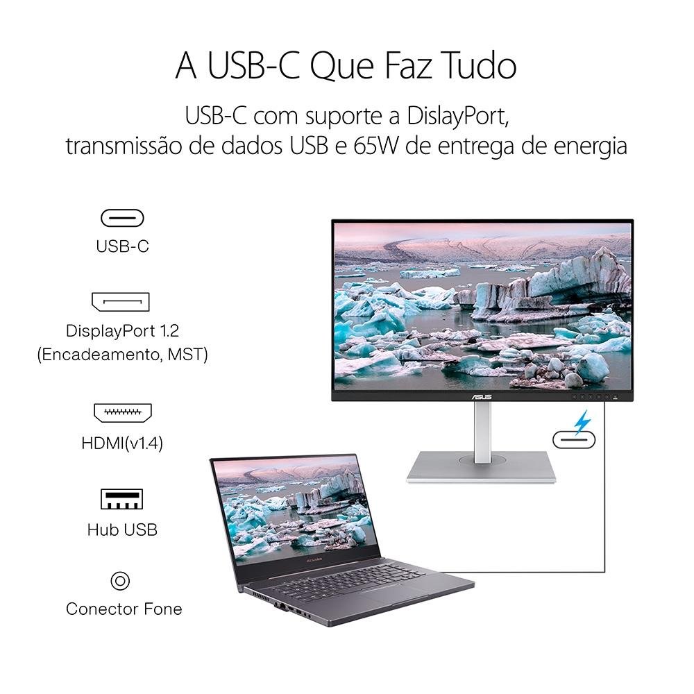 "Monitor Profissional ASUS ProArt 27"", QHD, IPS, Adaptive Sync, USB-C, Altura Ajustável, Som Integrado - PA278CV" - view 9