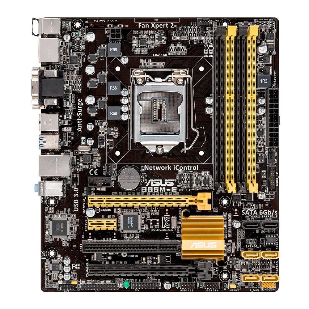 Placa-Mãe ASUS p/ Intel LGA 1150 mATX B85M-E/BR, 4xDDR3 DP/HDMI/DVI/VGA, USB 3.0 Boost, PCIe-X16, CrossfireX, SATA 6GB/s Placa-Mãe ASUS p/ Intel LGA 1150 mATX B85M-E/BR, 4xDDR3 DP/HDMI/DVI/VGA, USB 3.0 Boost, PCIe-X16, CrossfireX, SATA 6GB/s