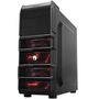Gabinete Gamer PCYES mid-tower Rhino com 3 fans LED Vermelho Lateral em acrílico – RHINOPTOVM3FCA