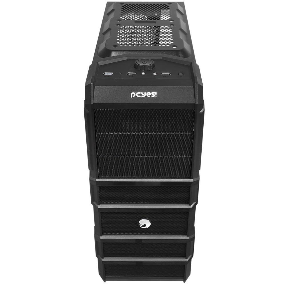 Imagem 8 de 11 do produto Gabinete Gamer PCYES mid-tower Rhino com 3 fans LED Vermelho Lateral em acrílico – RHINOPTOVM3FCA