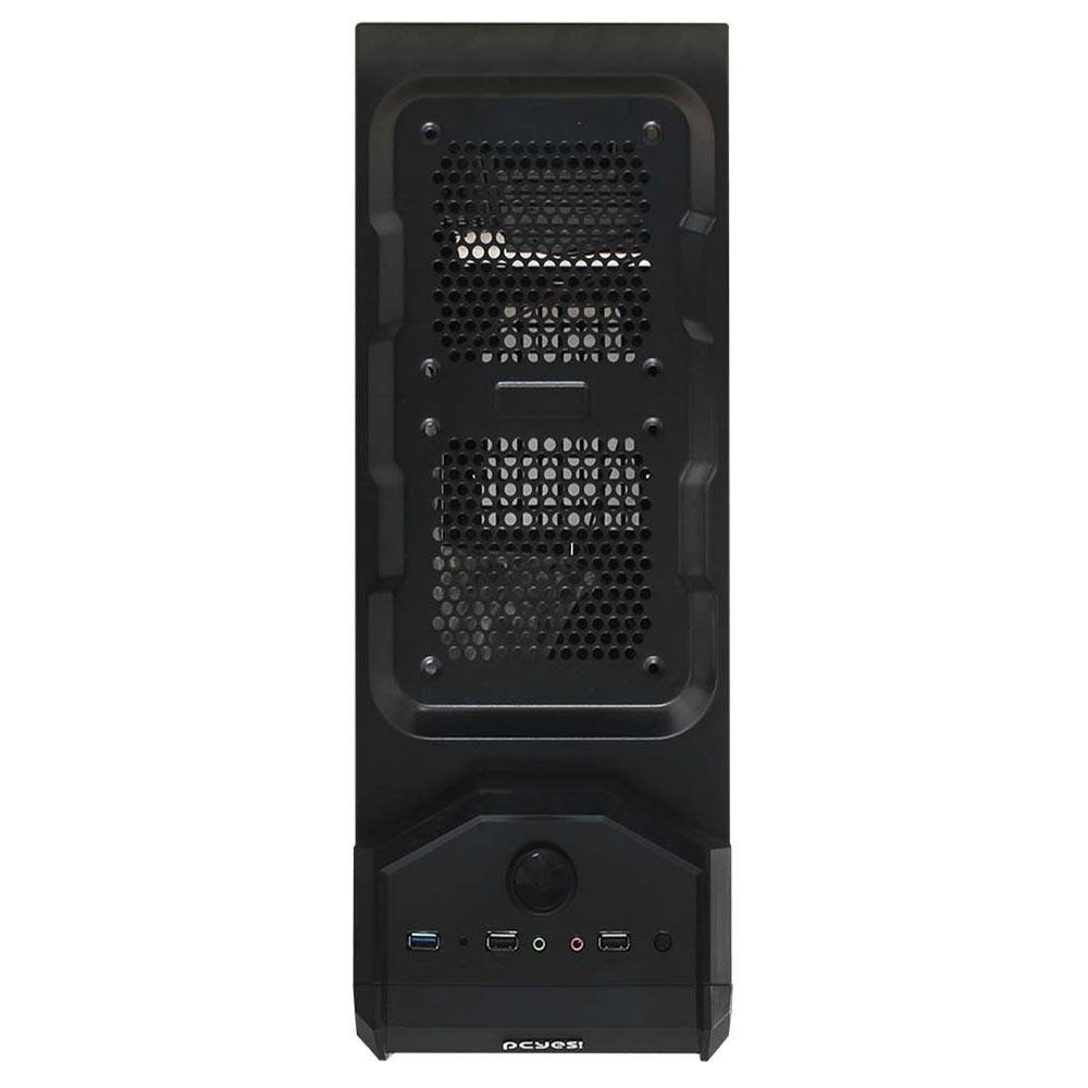 Imagem 9 de 11 do produto Gabinete Gamer PCYES mid-tower Rhino com 3 fans LED Vermelho Lateral em acrílico – RHINOPTOVM3FCA