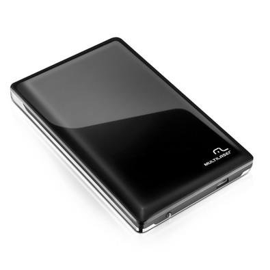 Alta confiabilidade e resistência a choques e vibrações em um case de HD sem parafuso com design em Black Piano e aço escovado.